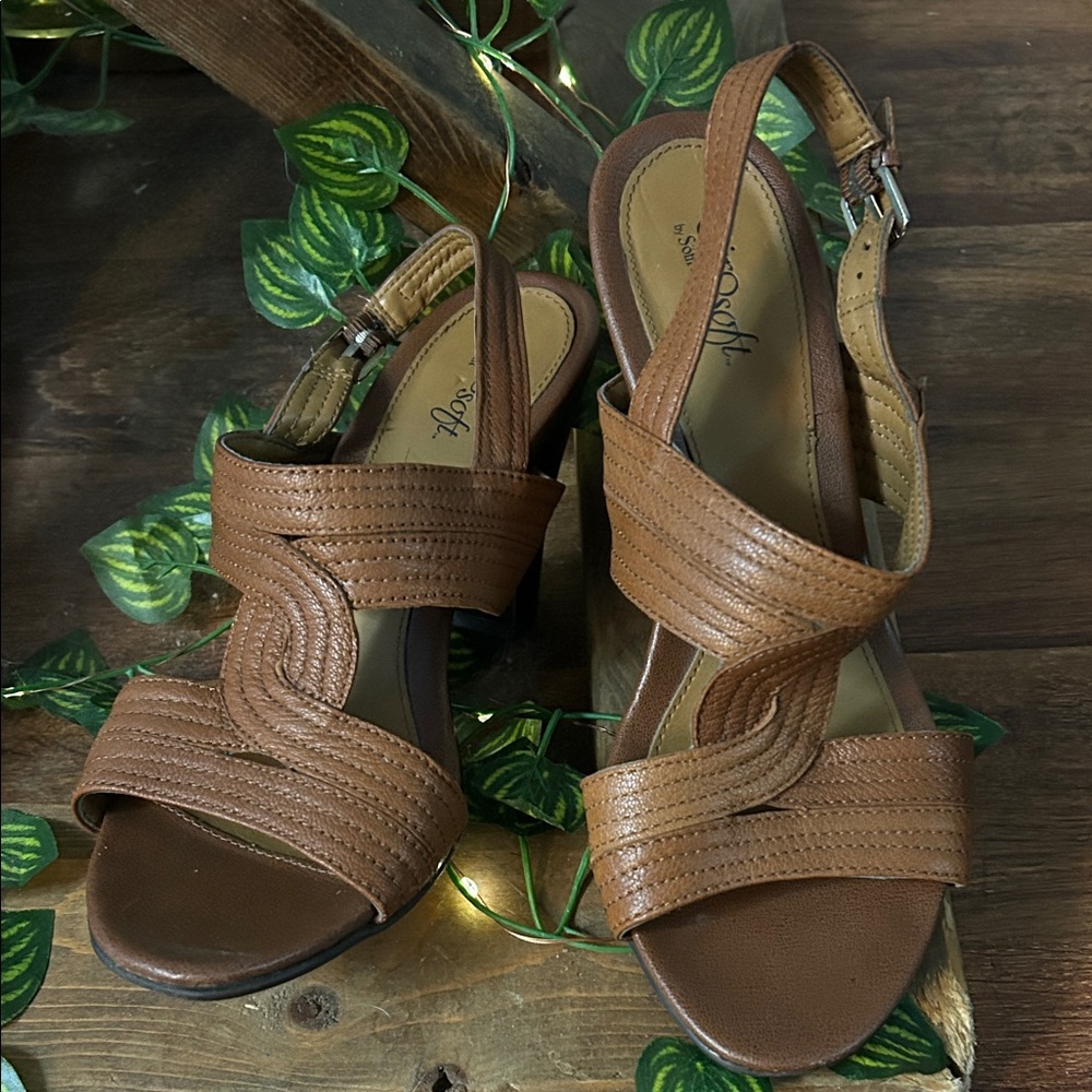 🤎Brown Leather Women's Heels🤎